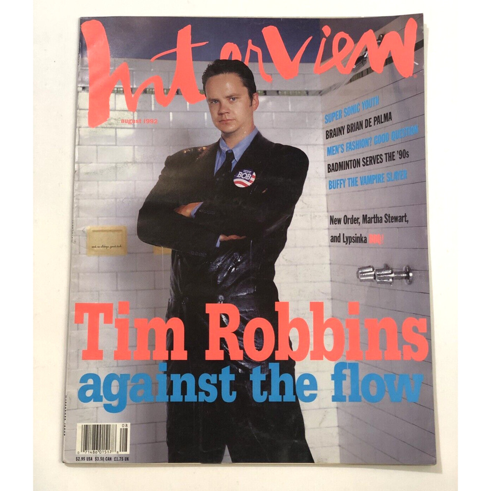 INTERVIEW Magazine, TIM ROBBINS, Sonic Youth, Martha Stewart, LYPSINKA August 92